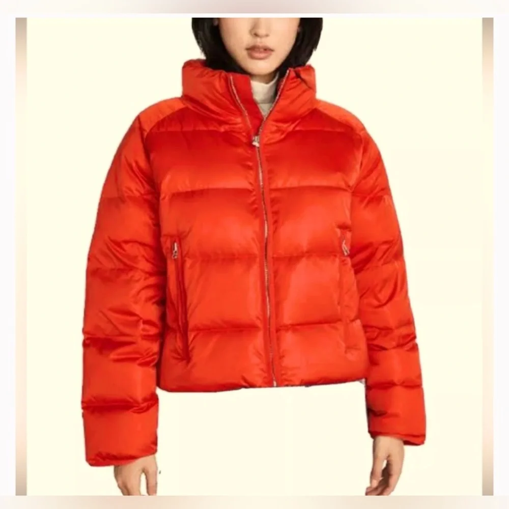 Tory Burch Sport Orange Puffer Jacket - Picture 1 of 7